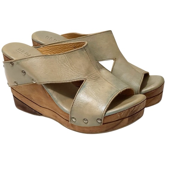 Bed Stu Olea Olive Platform Wedge Sandal Size 10 - Picture 1 of 13